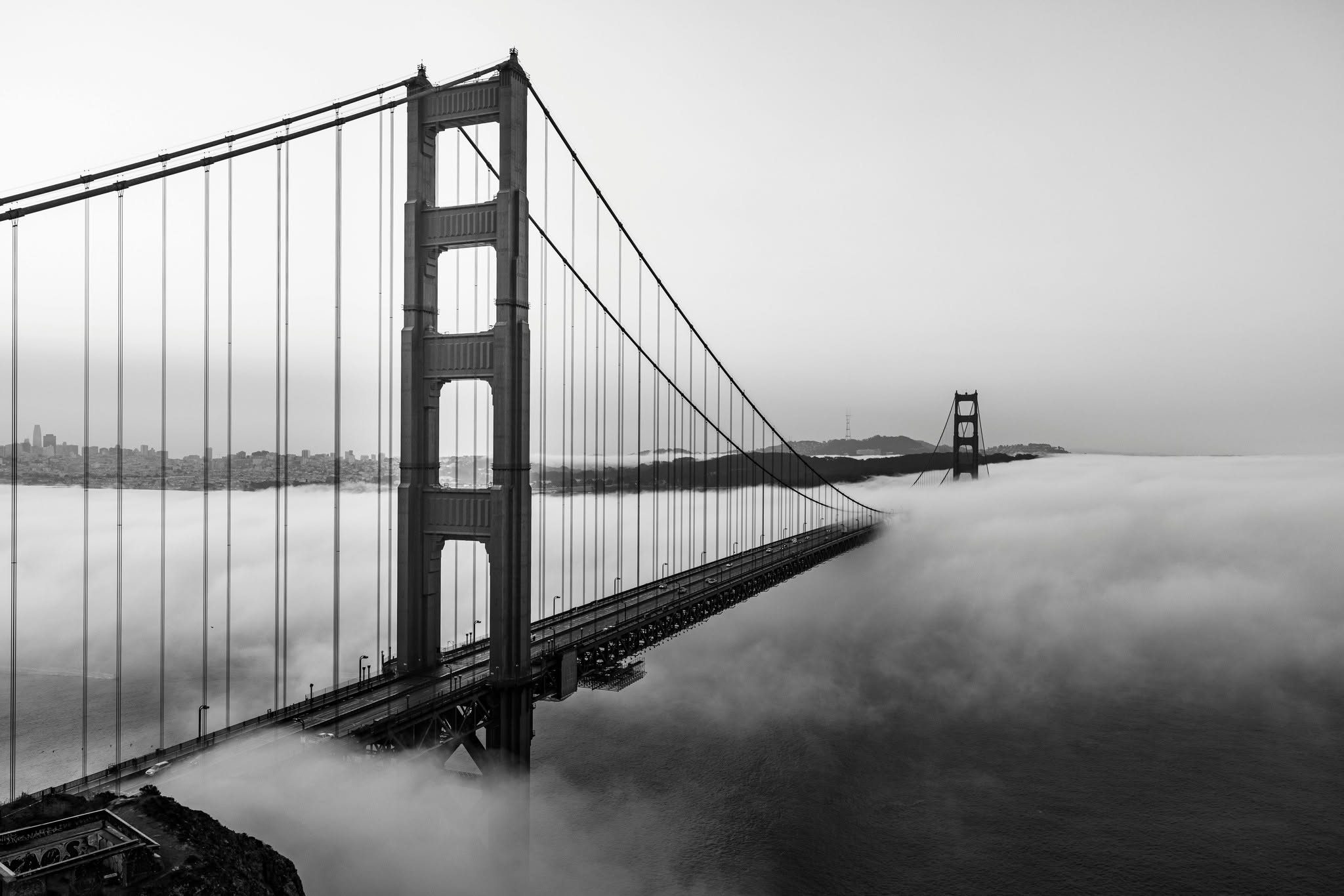 Golden Gate Bridge in fog